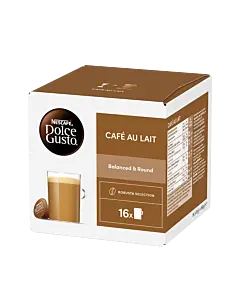 Nescaf&Atilde;&copy; Caf&Atilde;&copy; au Lait package and capsule for Dolce Gusto
