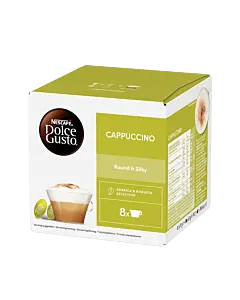Nescaf&Atilde;&copy; Cappuccino package and capsule for Dolce Gusto