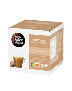 Nescaf&Atilde;&copy; Cortado Espresso Macchiato package and capsule for Dolce Gusto