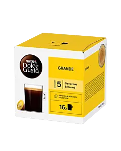Nescaf&Atilde;&copy; Grande package and capsule for Dolce Gusto