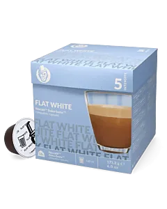 Kaffekapslen Flat White pakke og kapsel til Dolce Gusto
