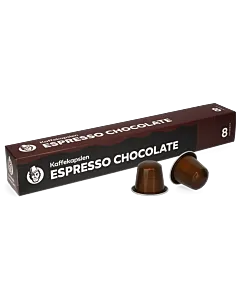 Kaffekapslen Espresso Chocolate Premium pakke og kapsel til Nespresso
