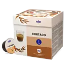 Kaffekapslen Cortado package and capsule for Dolce Gusto