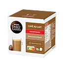 NescafÃ© CafÃ© au Lait Decaf package and capsule for Dolce Gusto