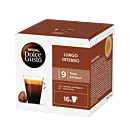 Nescafé Lungo Intenso pakke og kapsel til Dolce Gusto