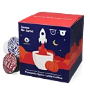 CafÃ© RenÃ© Senso Nocturno Pumpkin Spice Latte package and capsule for Dolce Gusto
