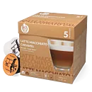 Kaffekapslen Latte Macchiato Caramel pakke og kapsel til Dolce Gusto
