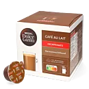 NescafÃ© CafÃ© au Lait Decaf package and capsule for Dolce Gusto