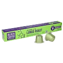 Black Coffee Roasters Lungo Roast package and capsule for Nespresso