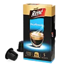 CafÃ© RenÃ© Espresso Decaffeinato package and capsule for NespressoÂ®
