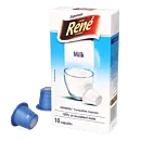CafÃ© RenÃ© Milk package and capsule for NespressoÂ®