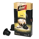 CafÃ© RenÃ© Vanilla package and capsule for NespressoÂ®