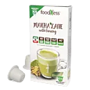 FoodNess Matcha Latte pakke og kapsel til Nespresso
