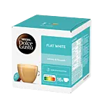 NescafÃ© Flat White package and capsule for Dolce Gusto