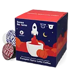 CafÃ© RenÃ© Senso Nocturno Pumpkin Spice Latte package and capsule for Dolce Gusto