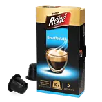 CafÃ© RenÃ© Espresso Decaffeinato package and capsule for NespressoÂ®