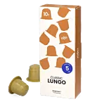 Kaffekapslen Lungo package and capsule for NespressoÂ®