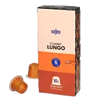 Kaffekapslen Lungo Premium pakke og kapsel til Nespresso
